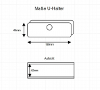 Preview: Halter für Bootsauflage 300 x100 x 43 mm