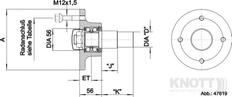 Preview: KNOTT Laufstummel 500 kg