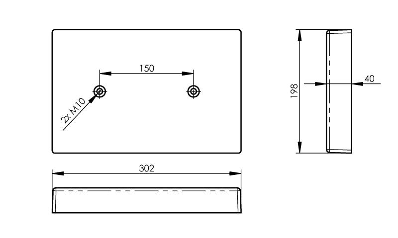 Bootsauflagekissen 300 x 200 mm + U-Halter