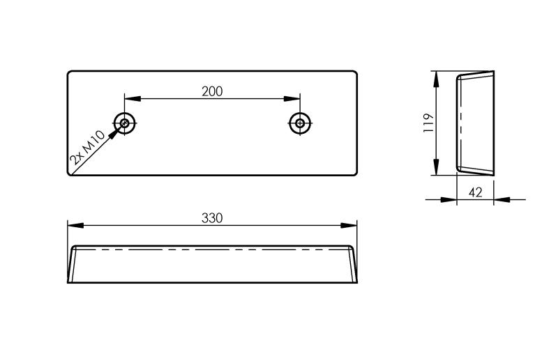 Preview: Bootsauflagekissen 330 x 120 mm + U-Halter