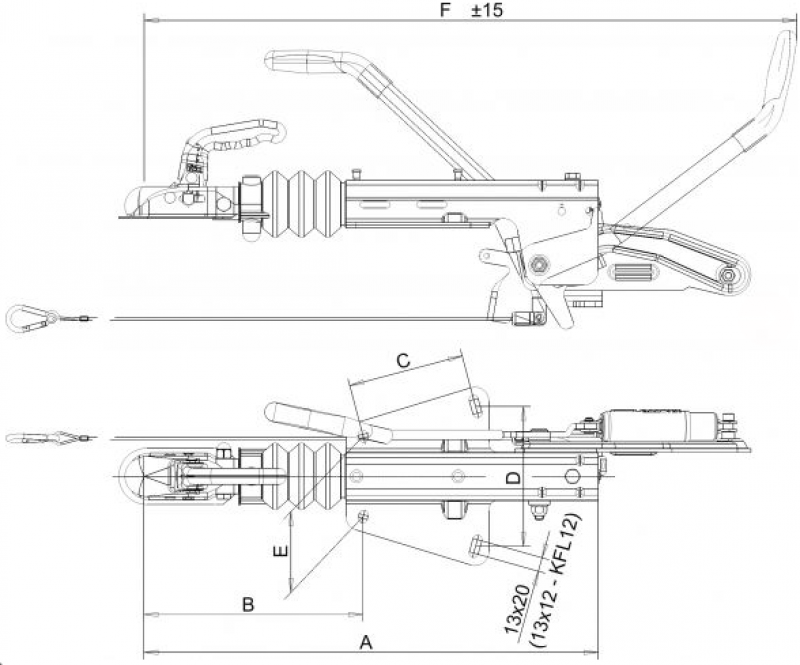 Knott Auflaufeinrichtung KF20-A mit Stützradkonsole