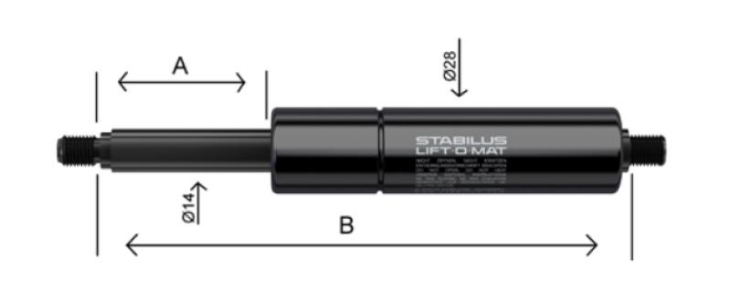 Stabilus Gasfeder 14 x 28 mit 2300 N