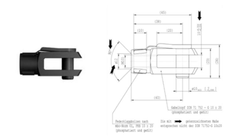 ES-Bolzen für Gabelkopf M10 x 20