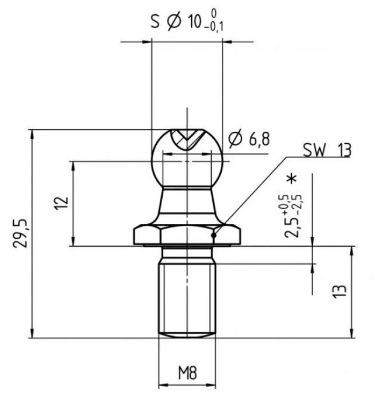 Kugelzapfen mit Kugel Ø 13 mm