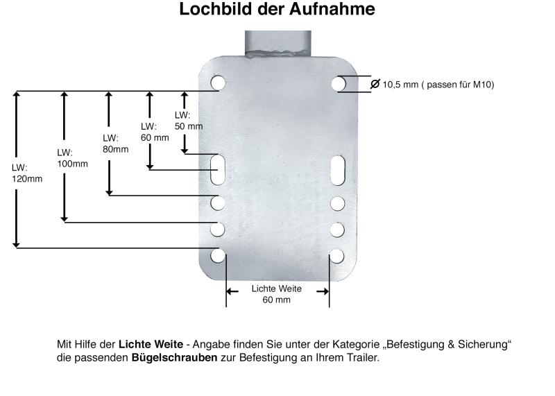 Verstellbare Bootsstütze  250 mm