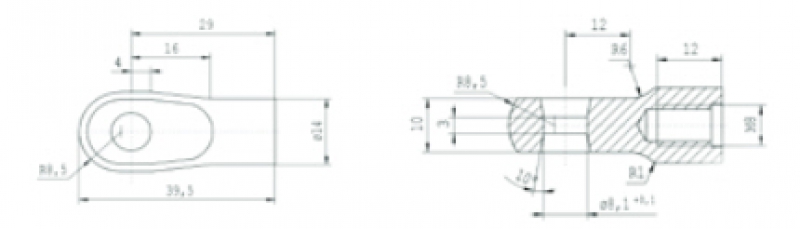 Schraubauge verzinkt M8 mit Loch Ø 8,1 mm