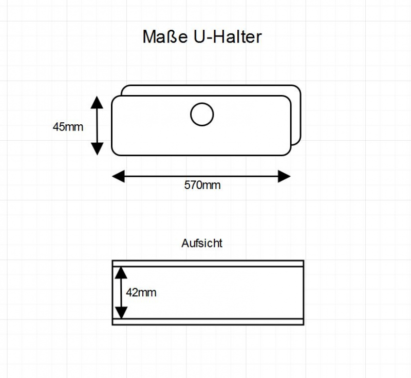 Gummiauflage 600 x 100 mm + U-Halter