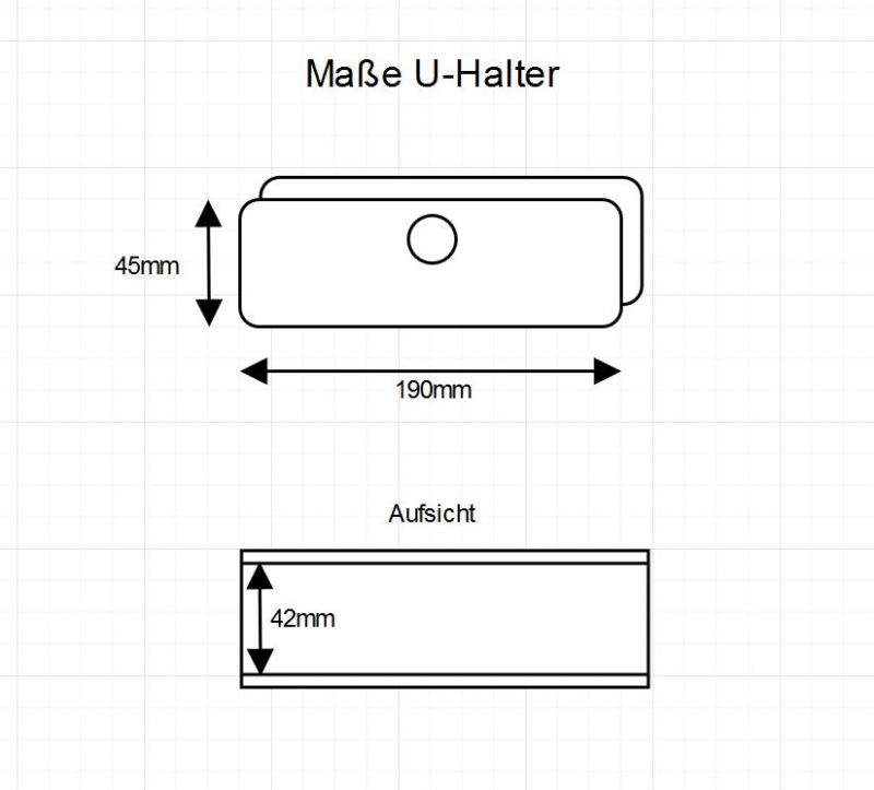 Gummiauflage 300 x 100 mm + U-Halter
